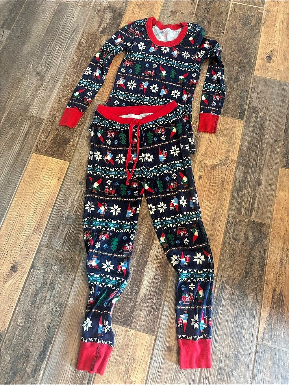 Hanna Andersson (Size S) Women’s Gnome Holiday Cotton Pajama 2 piece Set - NWOT